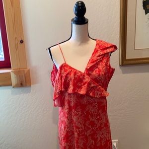 Long asymmetric dress sexy neck